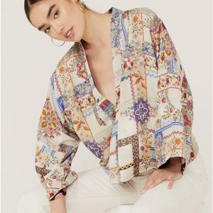 Reversible silk kimono